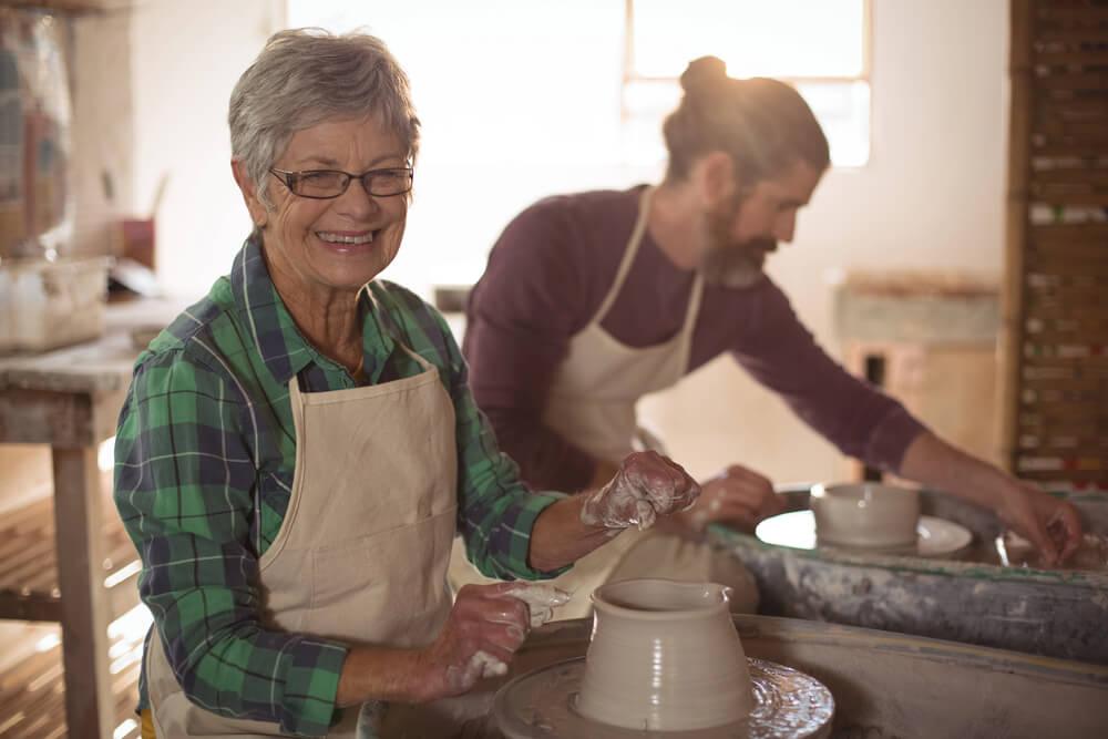 Pottery one of the many fun hands on activities for seniors.